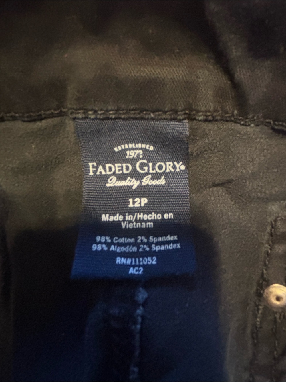 Faded Glory Black Flare Stretch Jeans - Picture 3 of 3